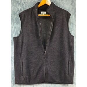 Croft & Barrow l Dark Gray Full Zip Sleeveless Fleece Vest l Men's Size XL